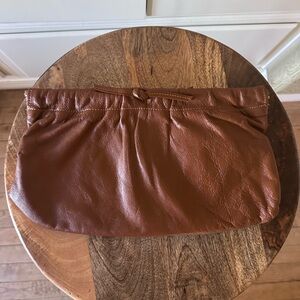 Vintage Brown Leather Clutch